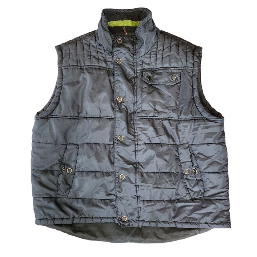 Unionbay Vest Men's Size Large Black Snap Puffer Pockets